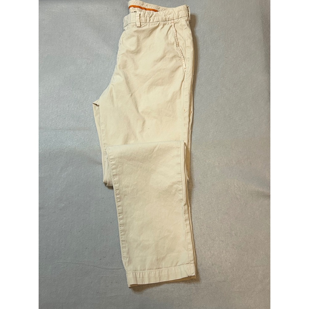 Tommy Bahama Boracay Chino Pants Mens 34x34 Beige 100% Pima Cotton Flat Front - Picture 10 of 11